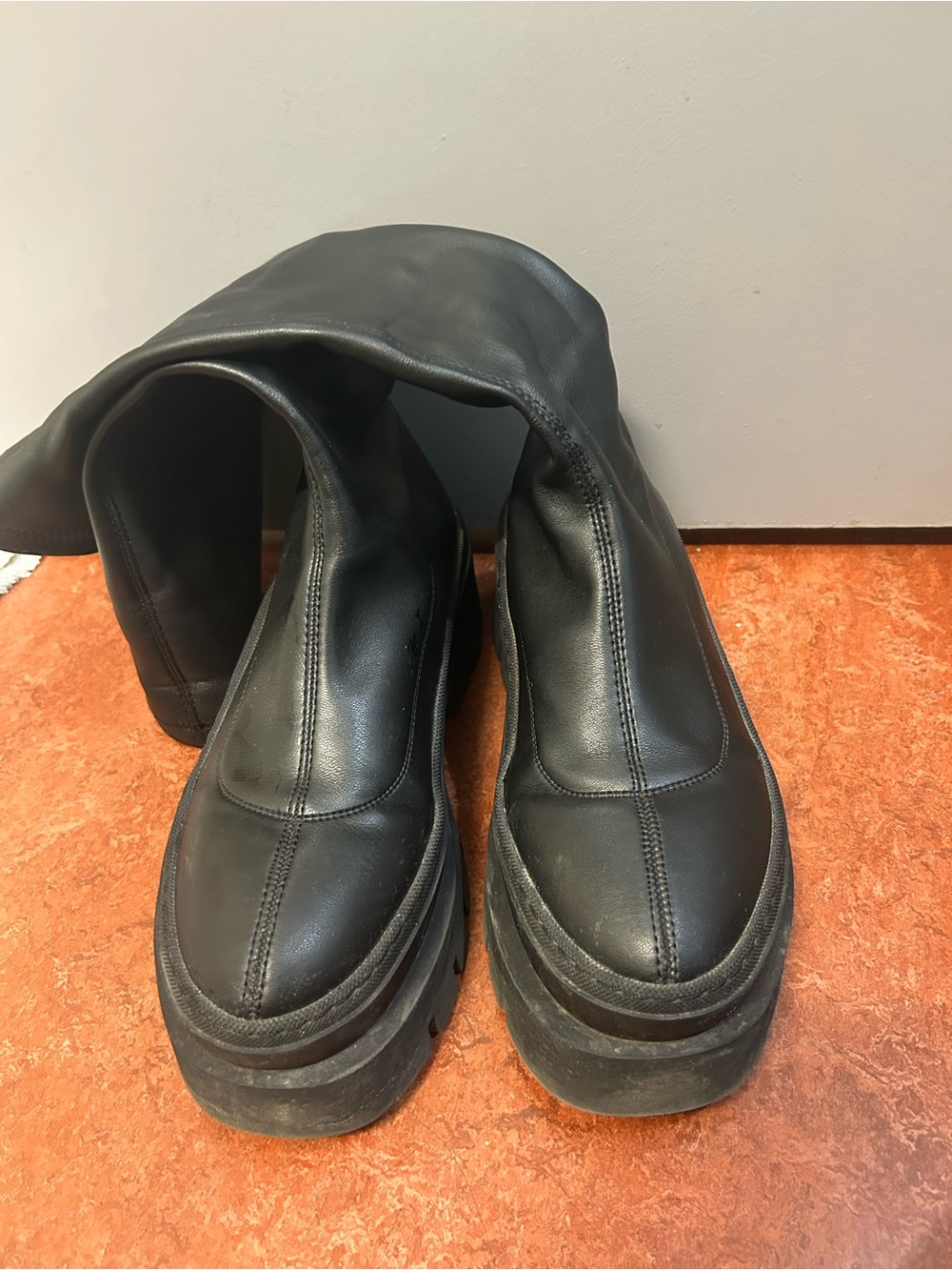Steve Madden Titan Black Platform Combat Moto Boots